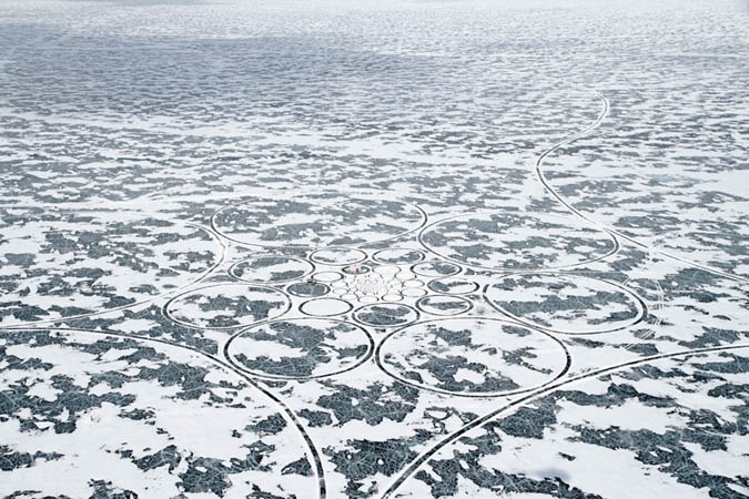 Jim Denevan's artwork on Lake Baikal